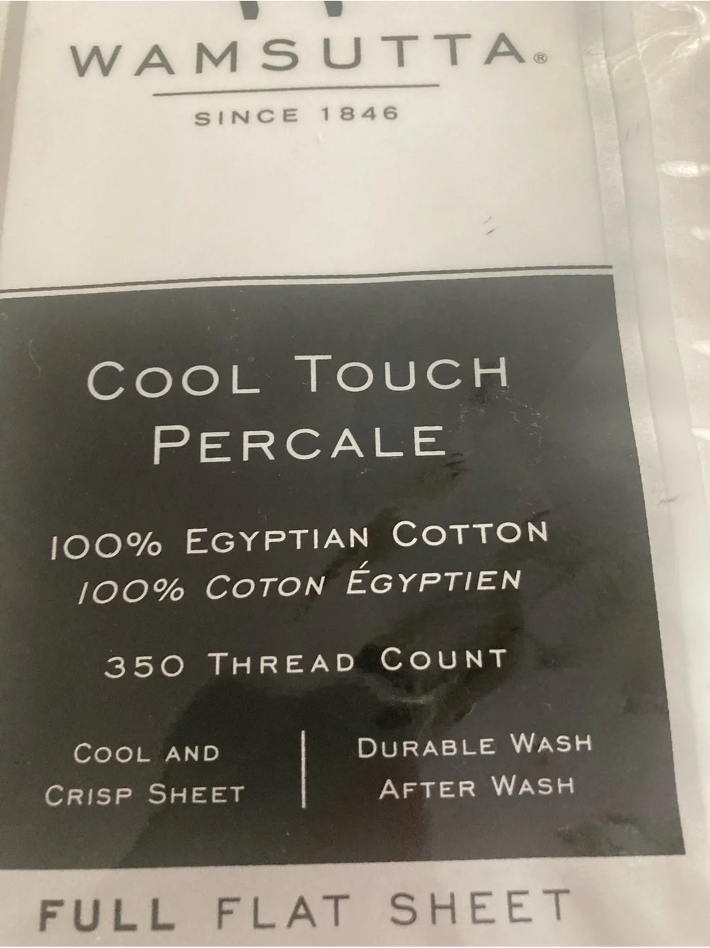 Wamsutta White  Cool Touch Percale Full Flat Sheet in Egyptian Cotton